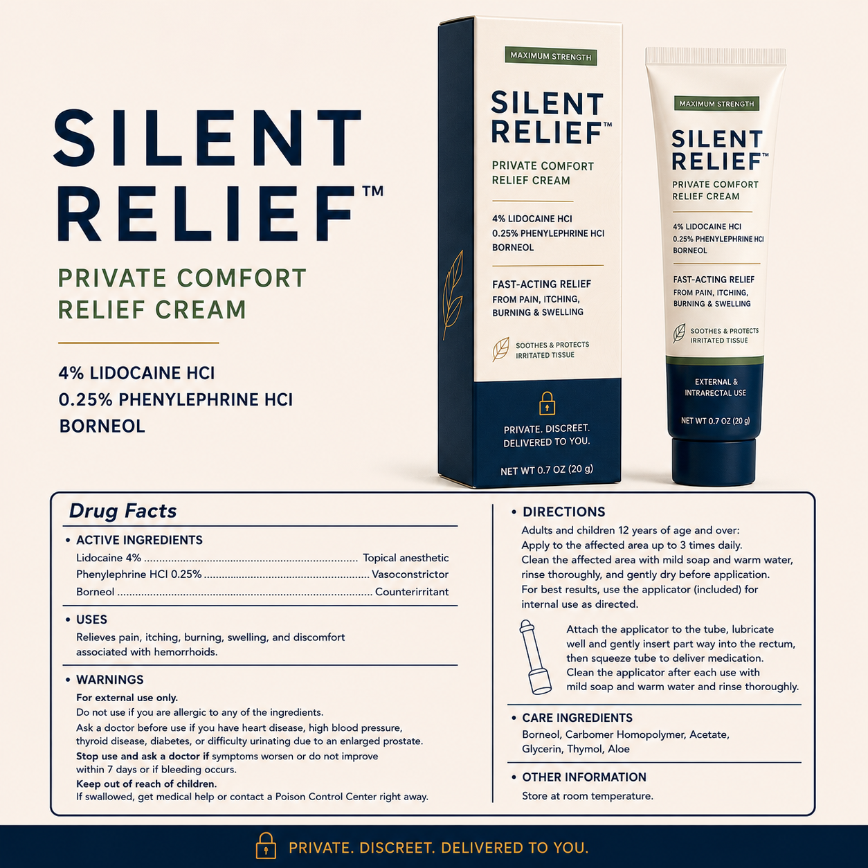 SILENT RELIEF – Strong Haemorrhoid Relief Cream